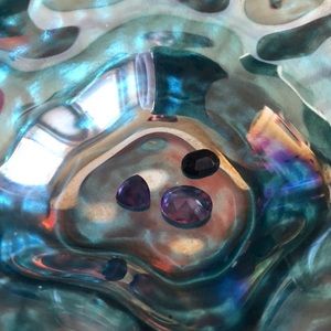 Two Faceted Amethyst & One Blue Sapphire